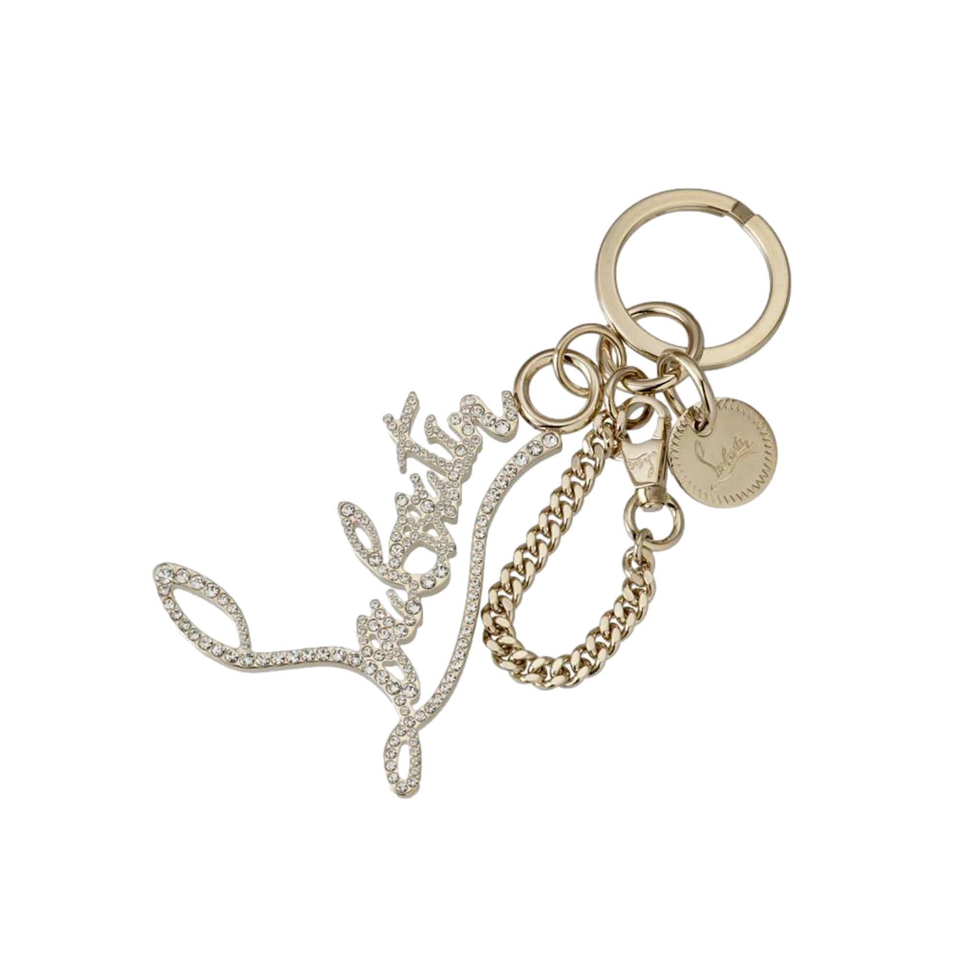 Christian Louboutin Keyring: Gold & Crystal Elegance for Your -   Shop Bags LLC 