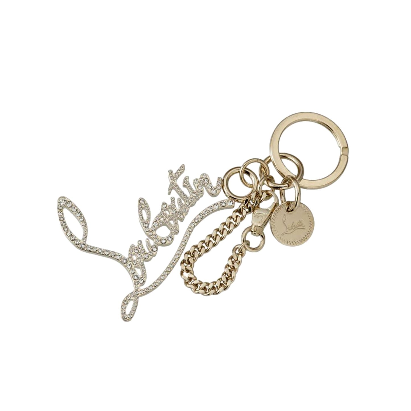 Christian Louboutin Keyring: Gold & Crystal Elegance for Your -   Shop Bags LLC 