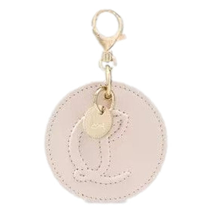 Christian Louboutin Leather Bag Charm Keychain in Leche Cream -   Shop Bags LLC