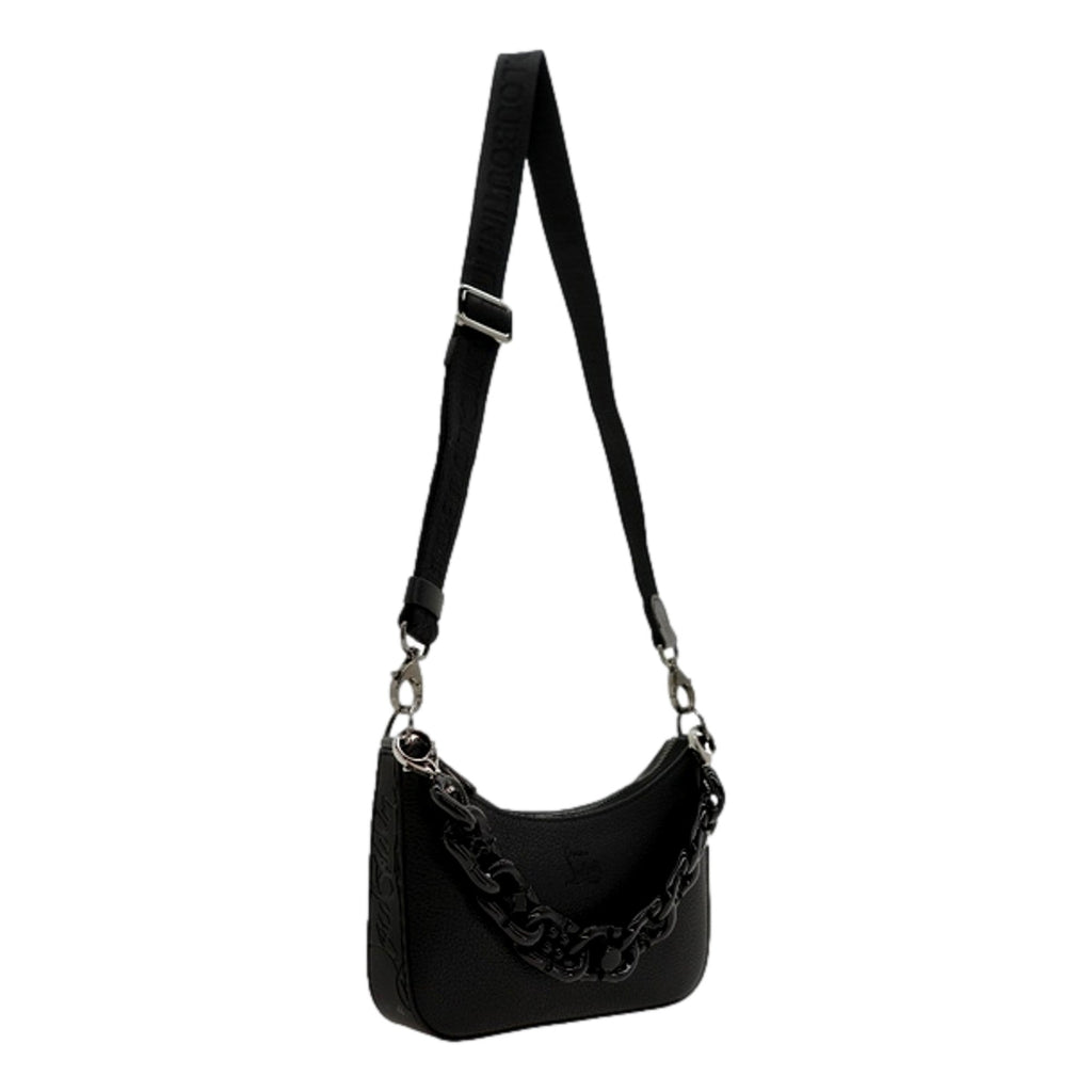Christian Louboutin Loubila Black Leather Mini Bag - Chain Strap Charm -   Shop Bags LLC