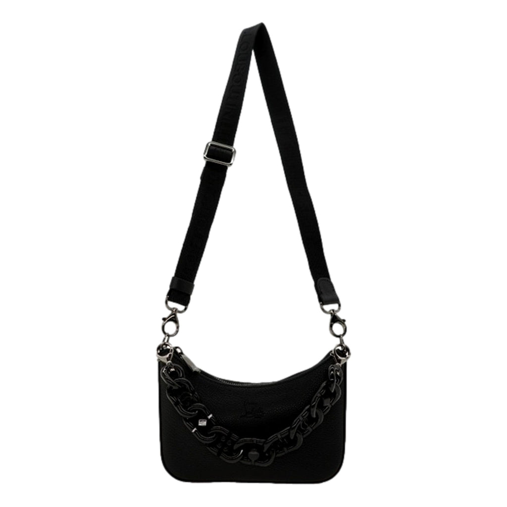 Christian Louboutin Loubila Black Leather Mini Bag - Chain Strap Charm -   Shop Bags LLC