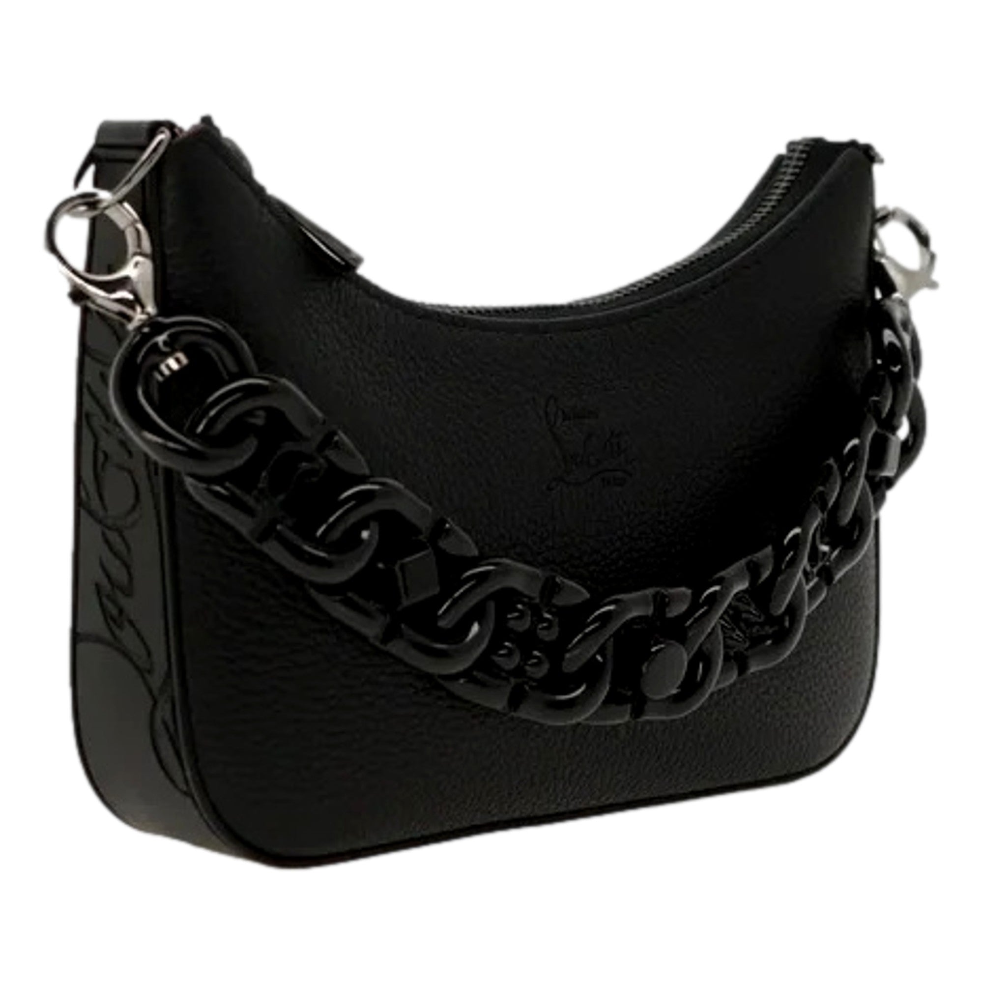 Christian Louboutin Loubila Black Leather Mini Bag - Chain Strap Charm -   Shop Bags LLC