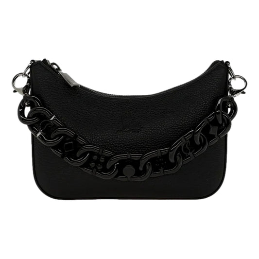 Christian Louboutin Loubila Black Leather Mini Bag - Chain Strap Charm -   Shop Bags LLC