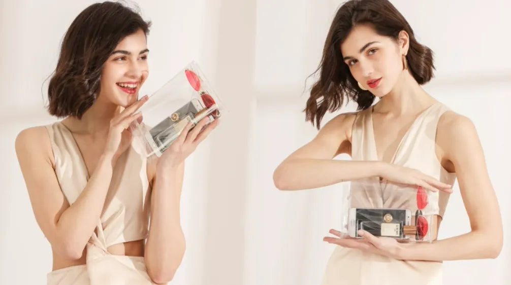 Clear Crossbody Clutch Bag -  