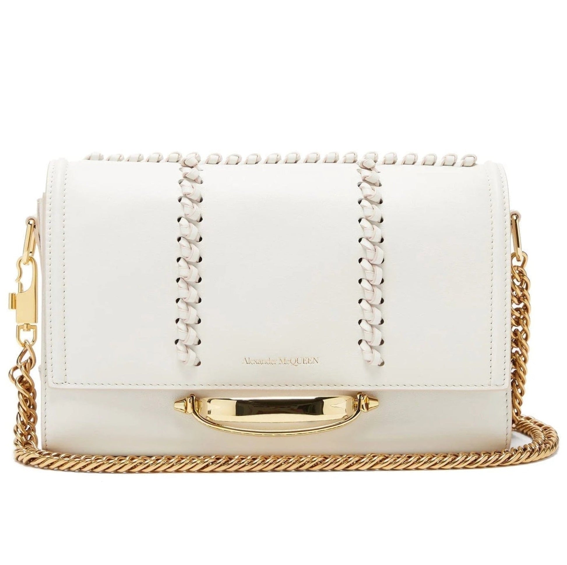 Elegant Alexander McQueen Whipstitch Leather Shoulder Bag -   Shop Bags LLC 