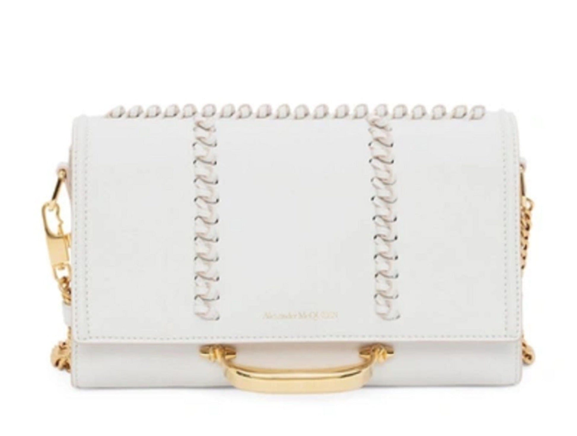 Elegant Alexander McQueen Whipstitch Leather Shoulder Bag -   Shop Bags LLC 