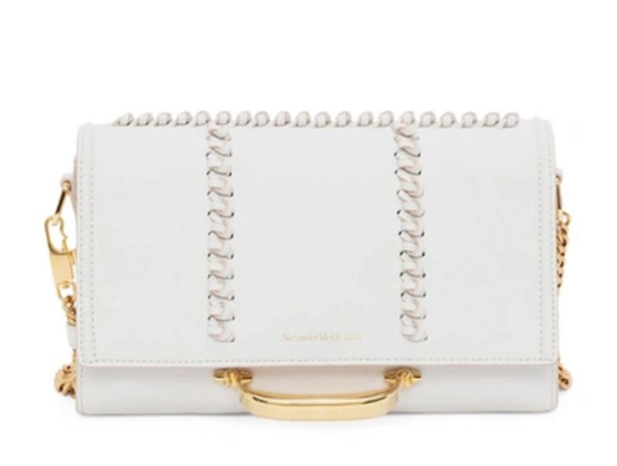 Elegant Alexander McQueen Whipstitch Leather Shoulder Bag -   Shop Bags LLC 