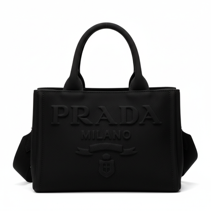 Elegant Black Canvas Tote Handbag | Prada Canapa Tote Handbag -   Shop Bags LLC 