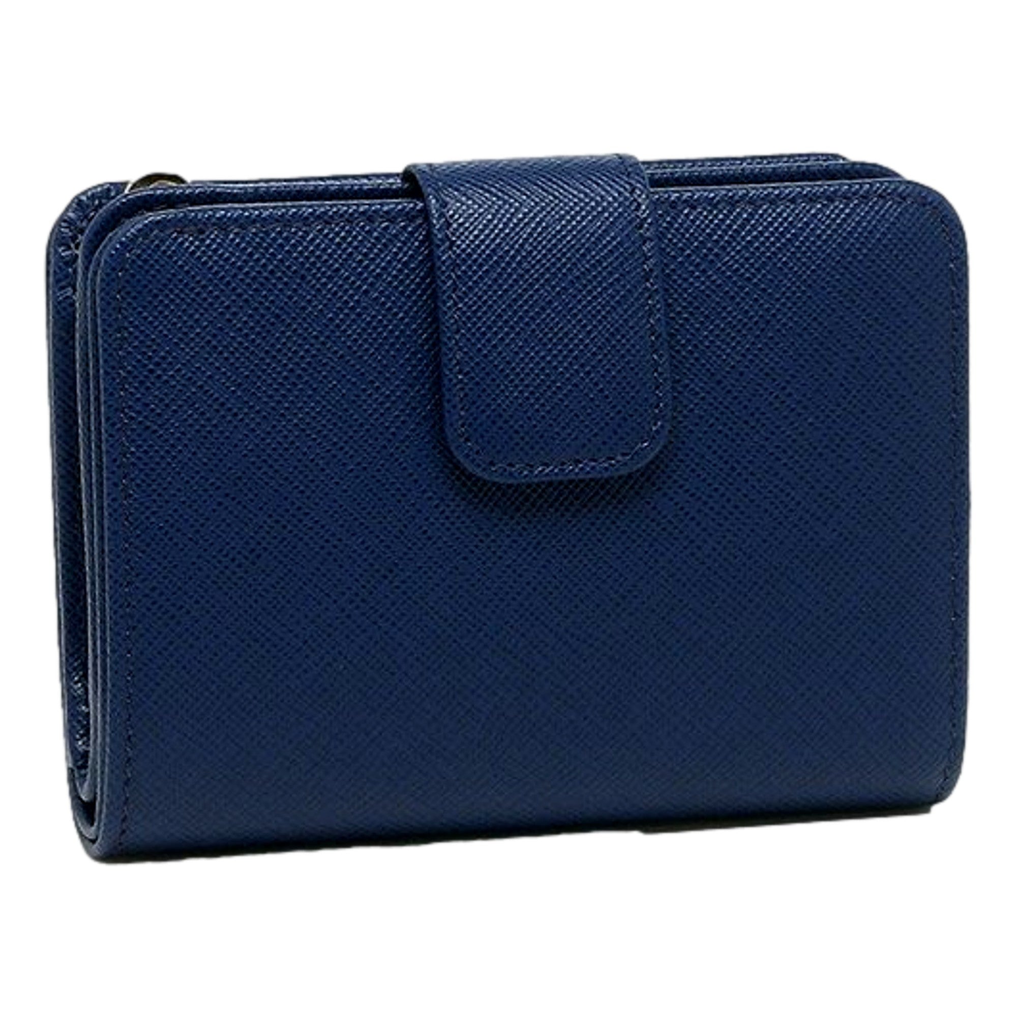 Elegant Prada Blue Wallet with Coin Pouch - Stylish & Compact -   Shop Bags LLC 