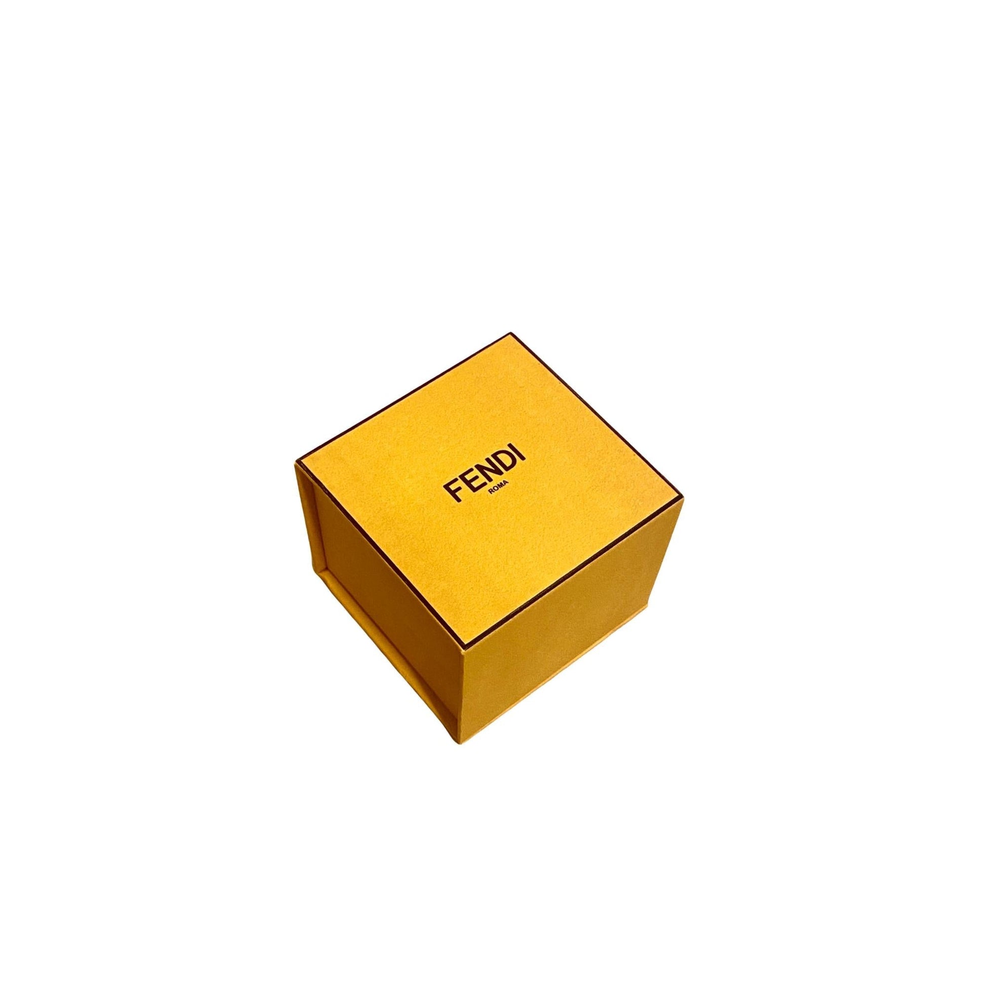Elegant Small Fashion Ring - Fendi Gold Finish & White Crystal -   Shop Bags 