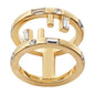 Elegant Small Fashion Ring - Fendi Gold Finish & White Crystal -   Shop Bags 