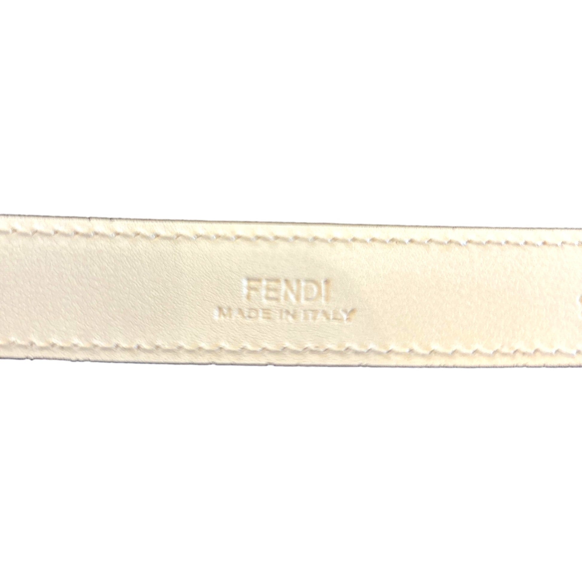 Elevate Style with Fendi FF Studded Skinny Ivory Belt - Fendi Belt -   Shop Bags LLC 