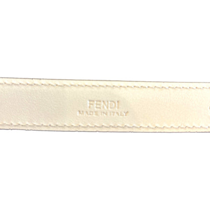 Elevate Style with Fendi FF Studded Skinny Ivory Belt - Fendi Belt -   Shop Bags LLC 