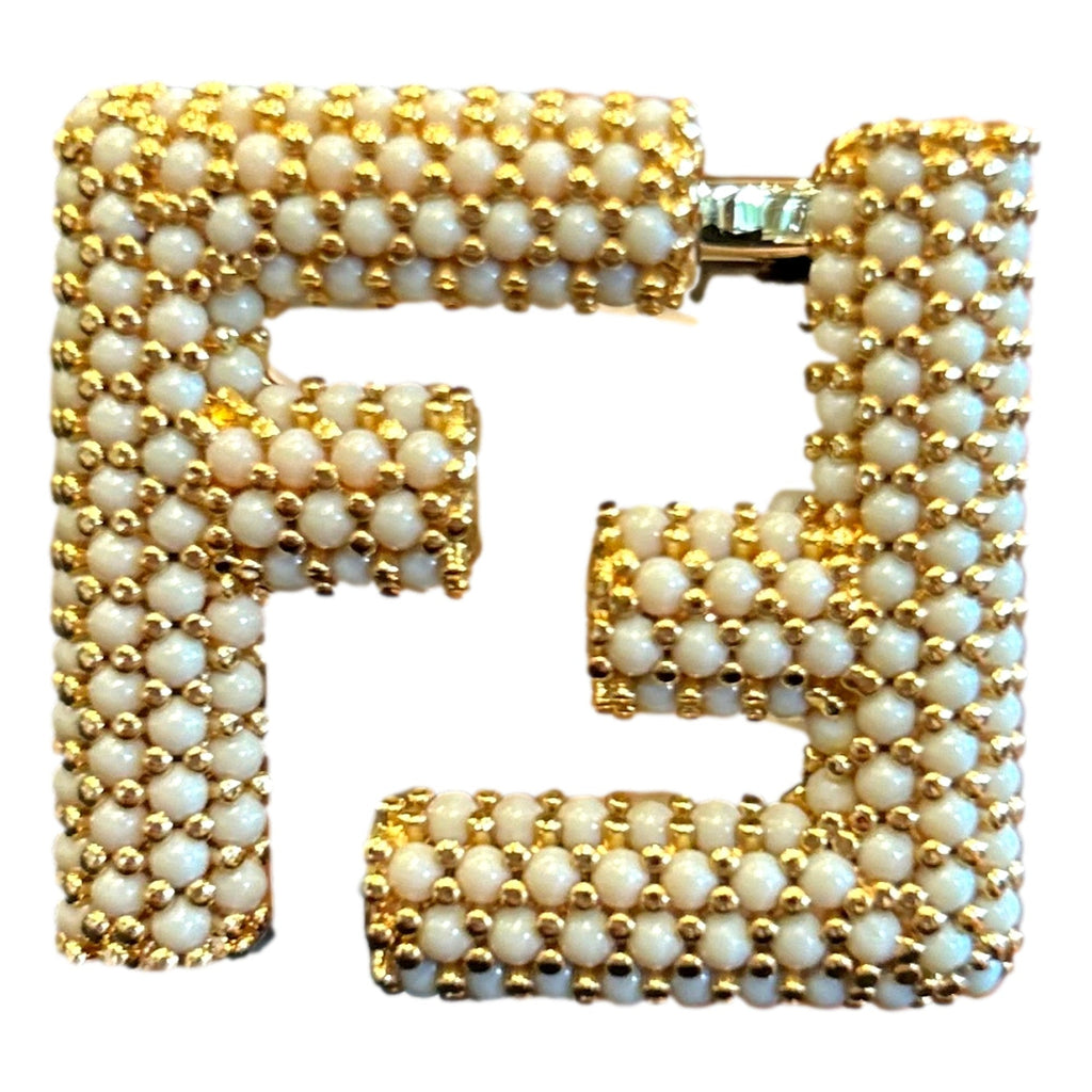 Elevate Style with Fendi FF Studded Skinny Ivory Belt - Fendi Belt -   Shop Bags LLC 