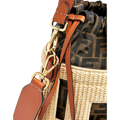 FENDI Mini Bucket Bag - Luxurious Canvas & Leather Iconic FF Logo Bag -   Shop Bags LLC 