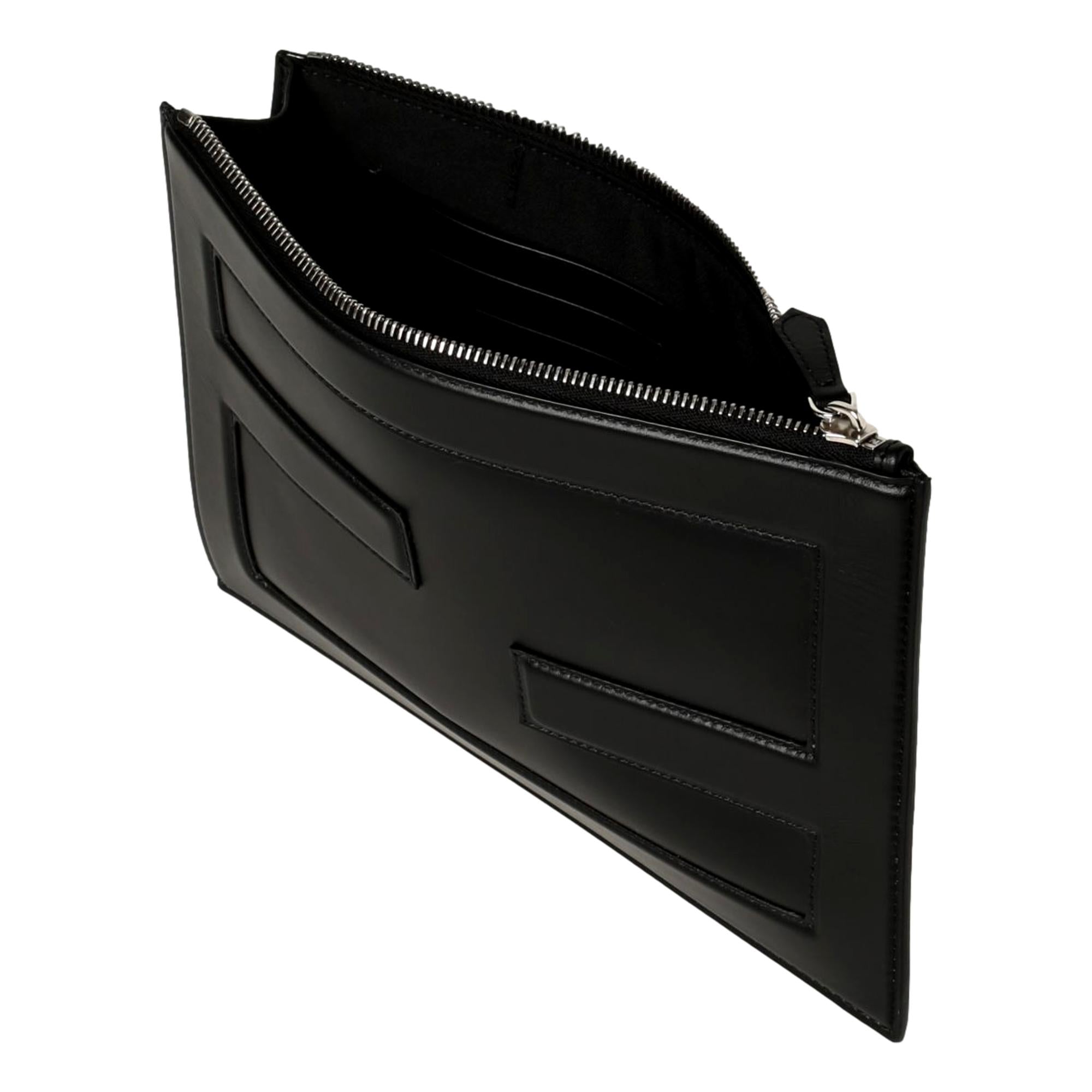 Fendi Baguette Black Calf Leather Embossed Clutch -   Shop Bags LLC 