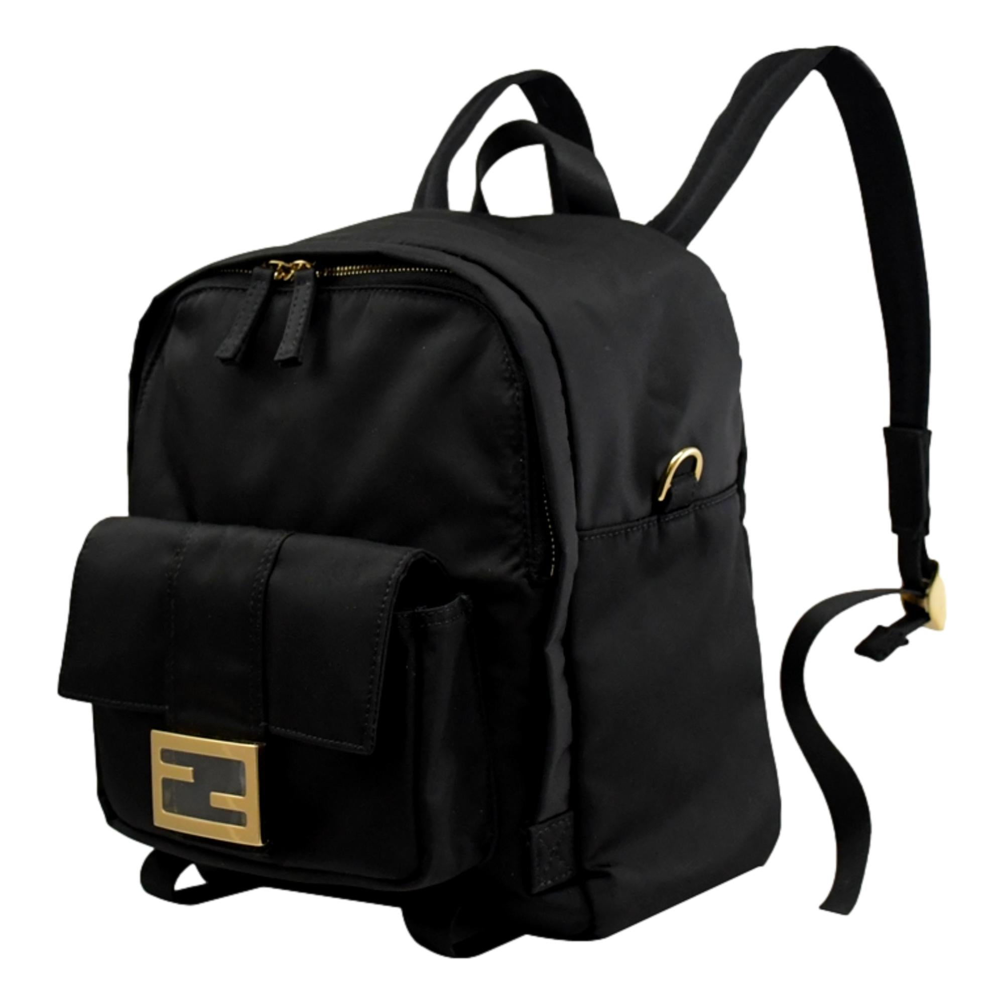 Fendi Baguette Black Nylon Backpack - Travel in Style -  