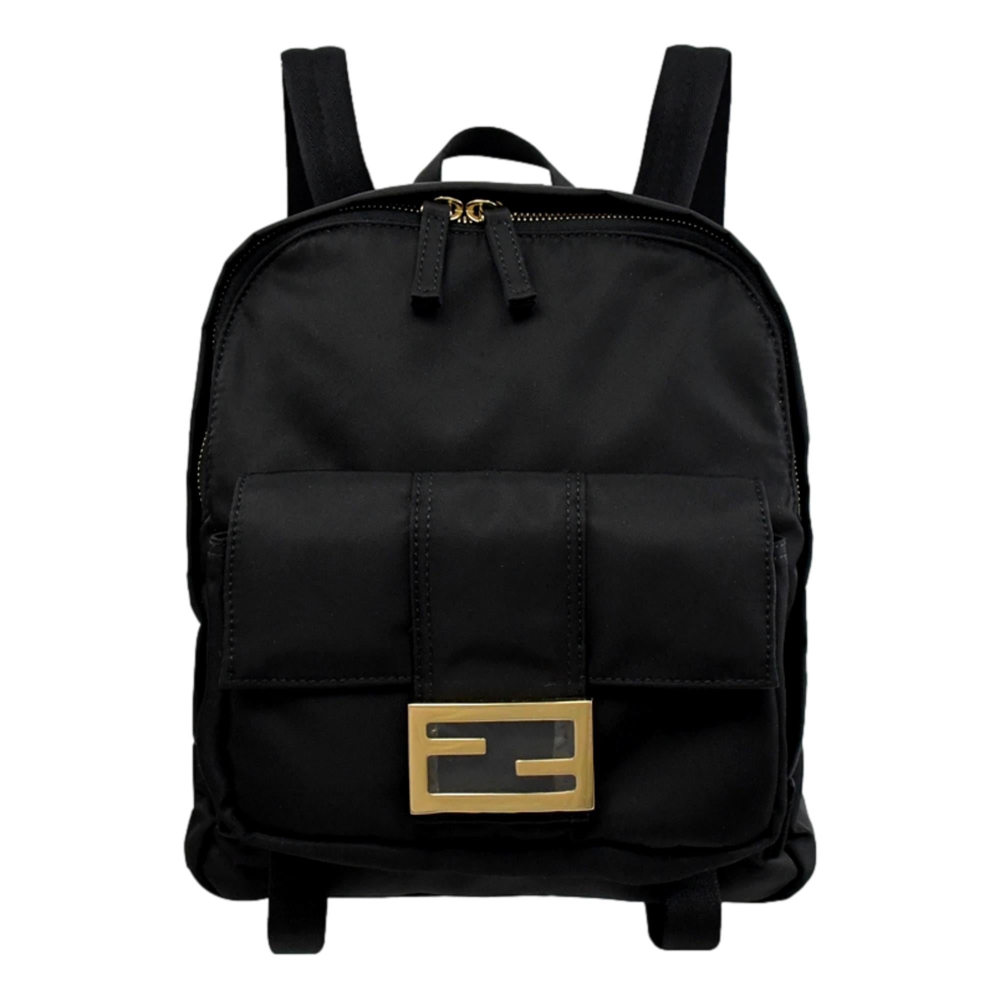 Fendi Baguette Black Nylon Backpack - Travel in Style -  