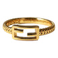 Fendi Baguette FF Logo Ring Gold Tone Twist Metal Band Medium Jewelry -   Shop Bags LLC