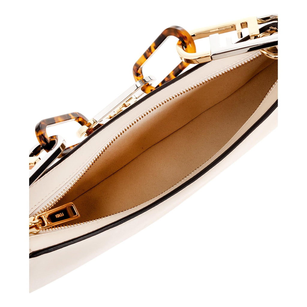 Fendi Croissant Small Leather Shoulder Bag - Chic Ivory Calfskin -   Shop Bags LLC 