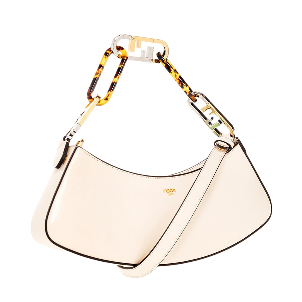 Fendi Croissant Small Leather Shoulder Bag - Chic Ivory Calfskin -   Shop Bags LLC 