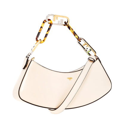 Fendi Croissant Small Leather Shoulder Bag - Chic Ivory Calfskin -   Shop Bags LLC 