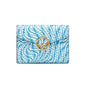 Fendi Cyber Blue Trifold Wallet - Stylish & Compact Leather Accessory -  