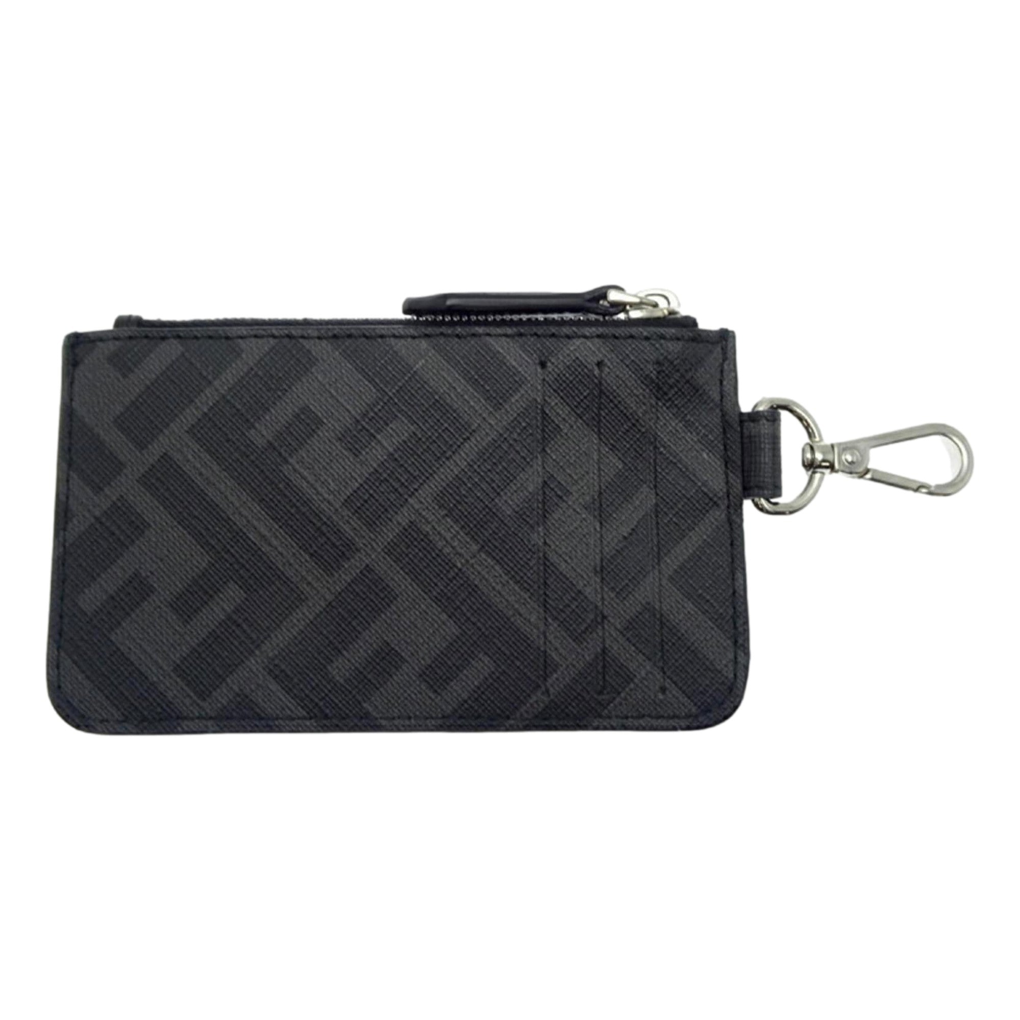 Fendi Diagonal Black Sunflower Yellow Calf Leather Coincase Keychain Wallet -   Shop Bags LLC