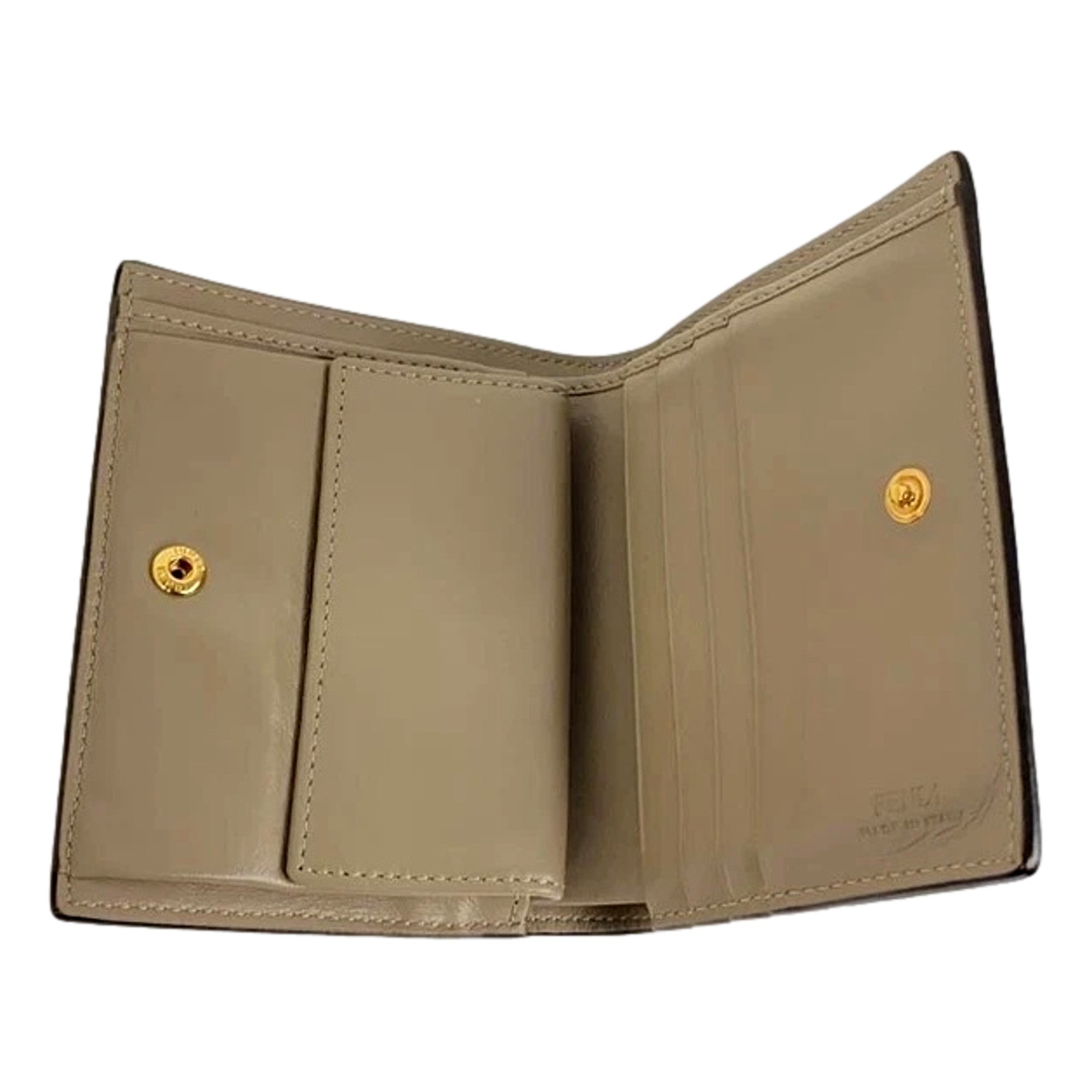Fendi F: Tortora Gray Leather Bifold Wallet - Italian Craftsmanship -   Shop Bags LLC