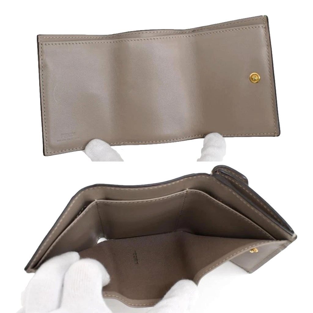 Fendi F Wallet: Luxury Gray Leather Trifold for Timeless Elegance -   Shop Bags LLC