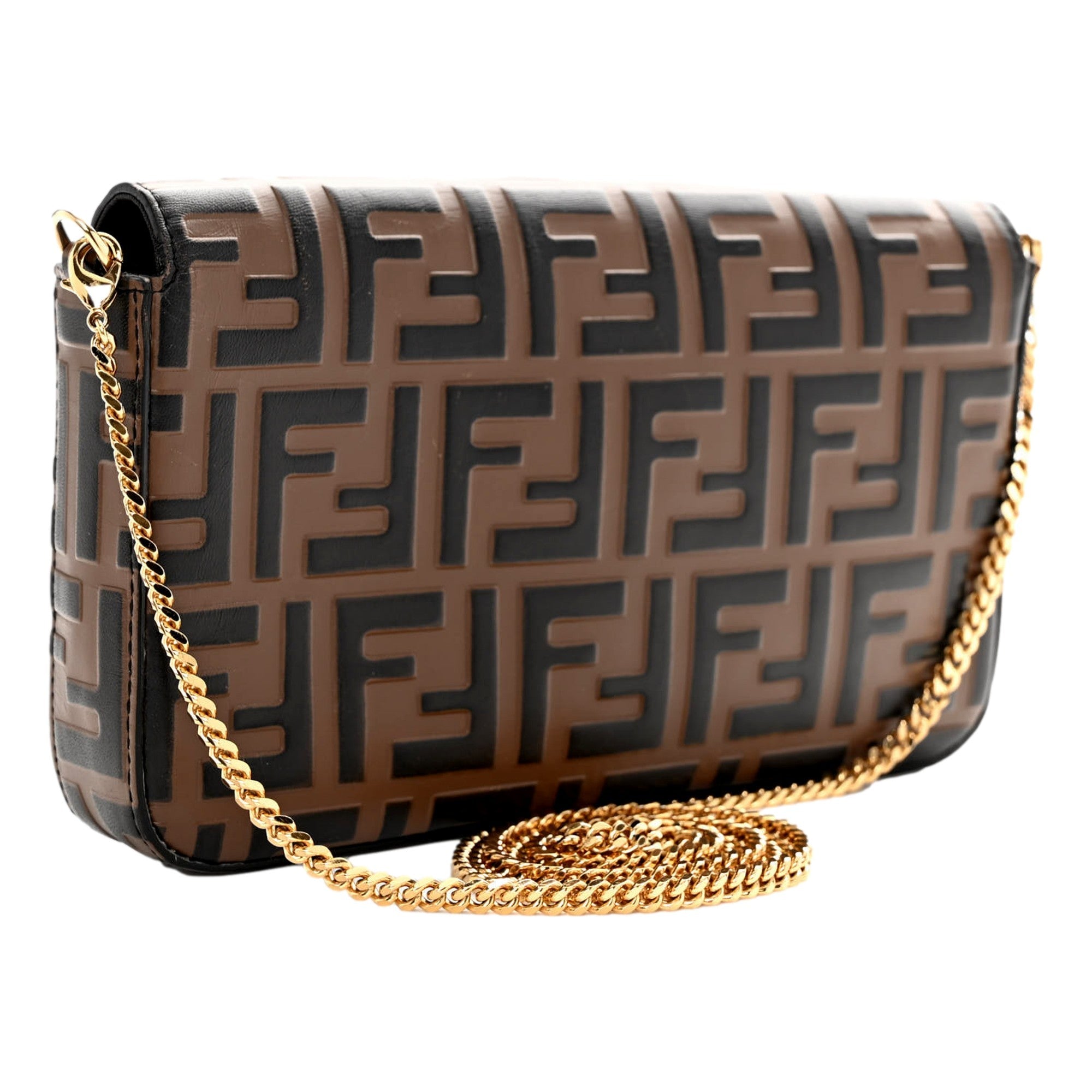 Fendi F is Fendi Brown Zucca Embossed Leather Envelope Wallet on -   Shop Bags LLC