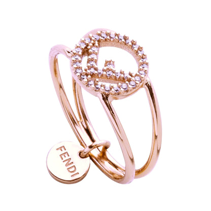 Fendi F is Fendi Circle Logo Crystal Ring - Elegance in Rose Gold -   Shop Bags 