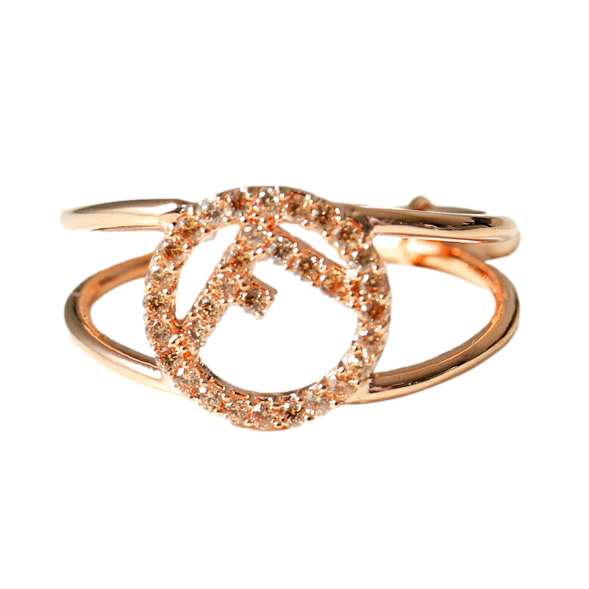 Fendi F is Fendi Circle Logo Crystal Ring - Large, Rose Gold Elegance -   Shop Bags 