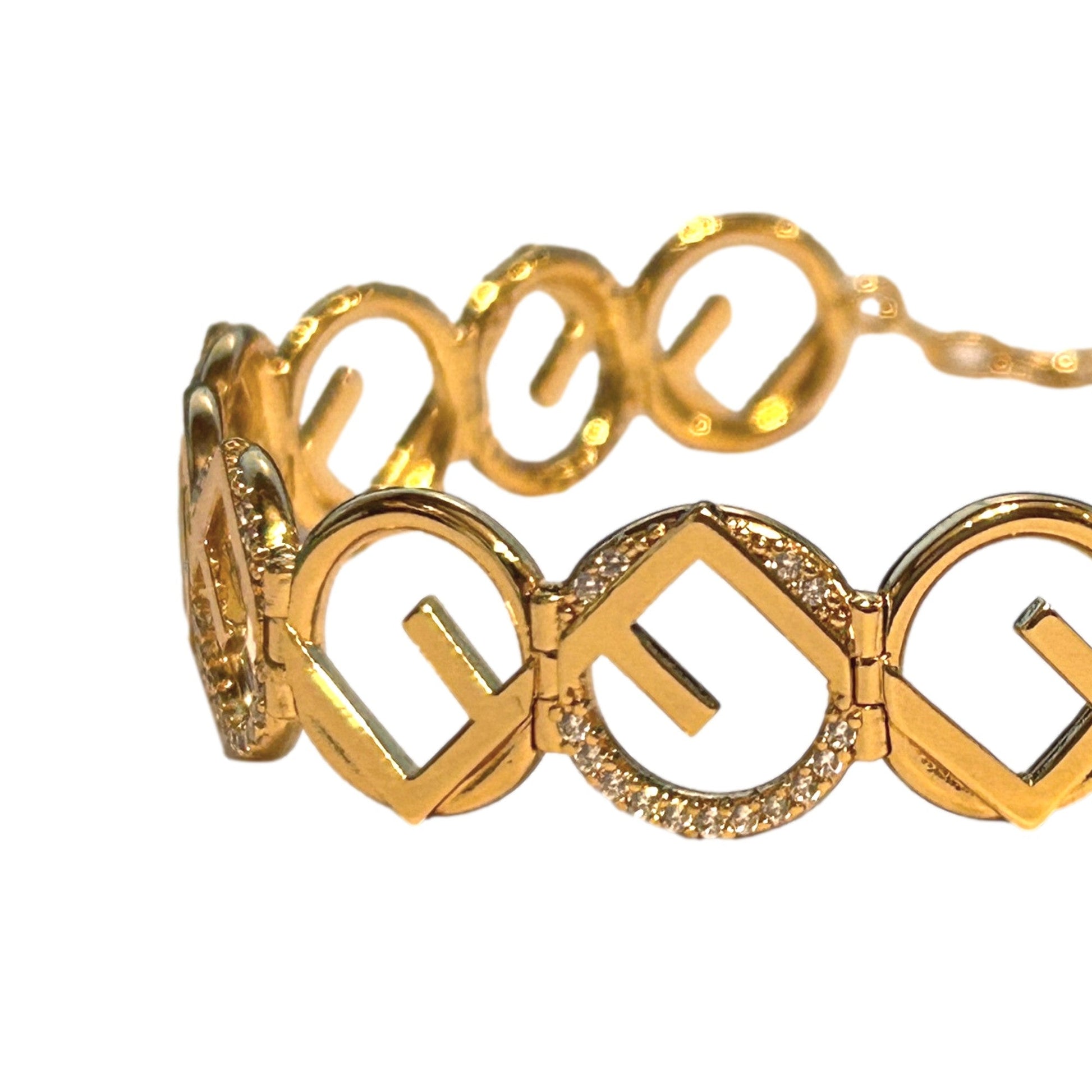 Fendi F is Fendi Logo Choker Necklace - Elegant Gold & Crystal Design -   Shop Bags 