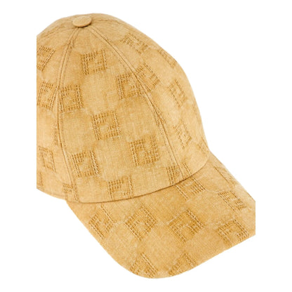 Fendi FF Canvas Baseball Cap - Elevate Your Style in Mustard