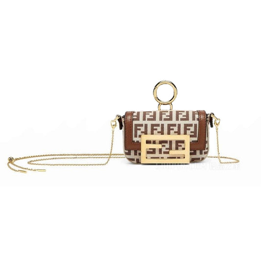 Fendi FF Canvas Nano Baguette - Iconic Elegance in Mini Format