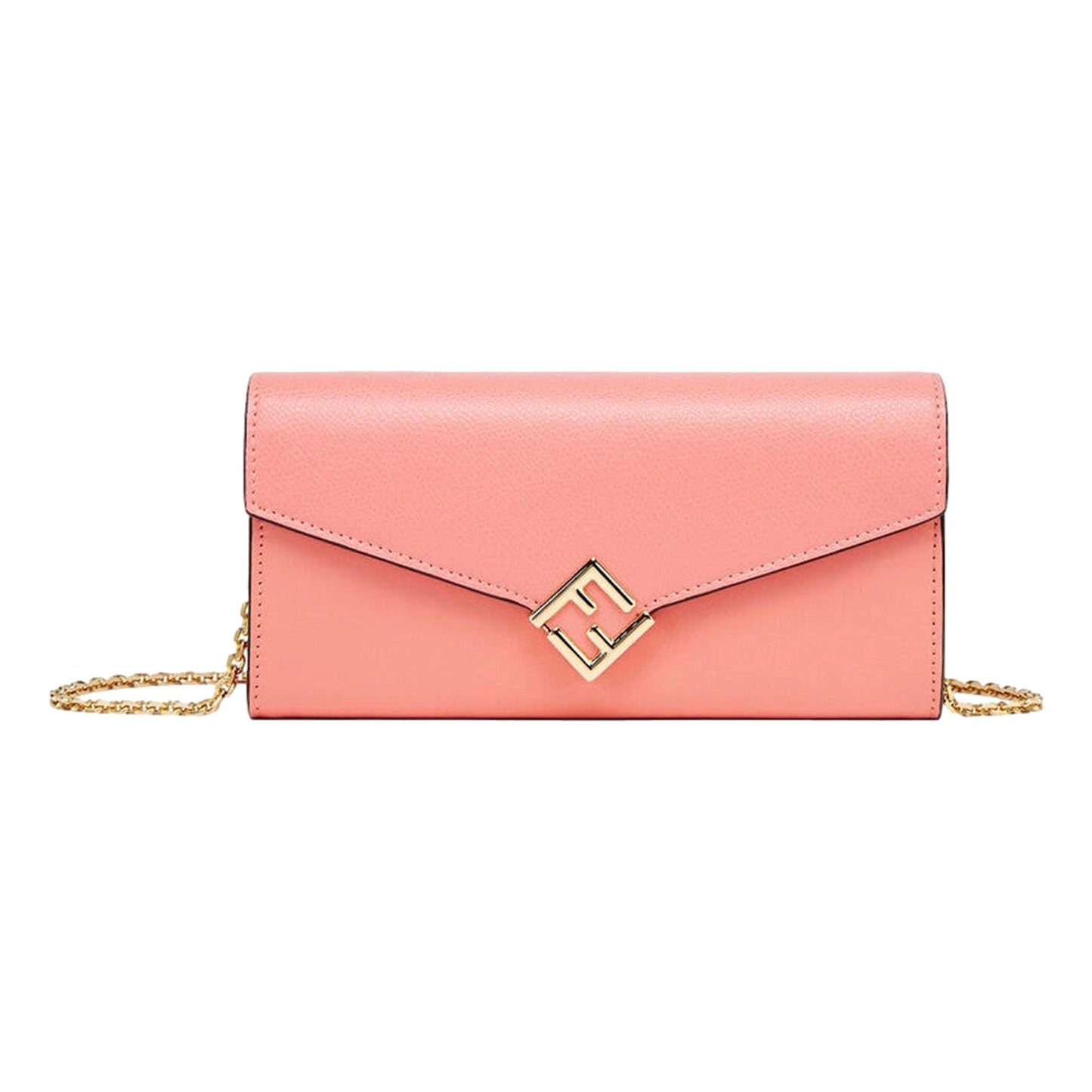 Fendi FF Diamonds Pesca Pink Wallet - Luxury Style in Calfskin Leather -   Shop Bags LLC 