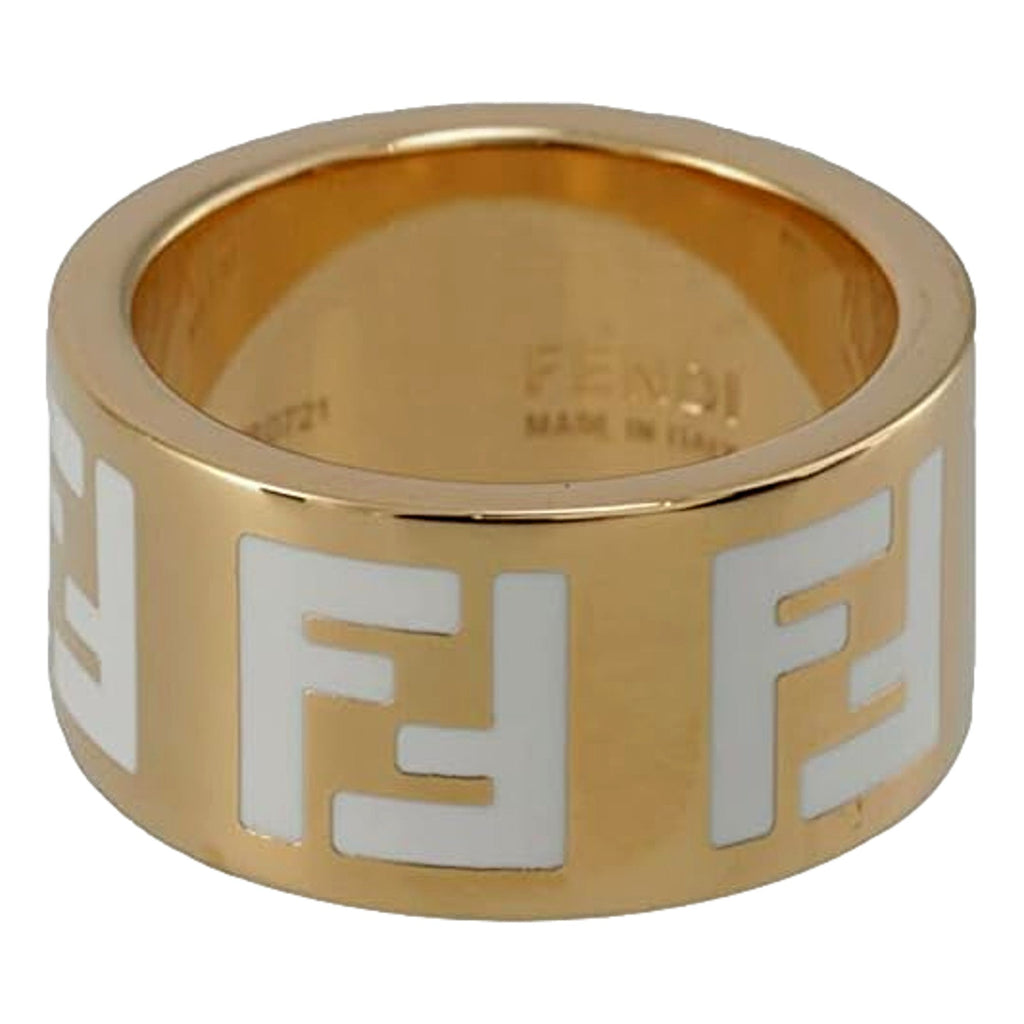 Fendi FF Forever Gold Tone Metal Ring - Elegant Italian Jewelry -   Shop Bags LLC