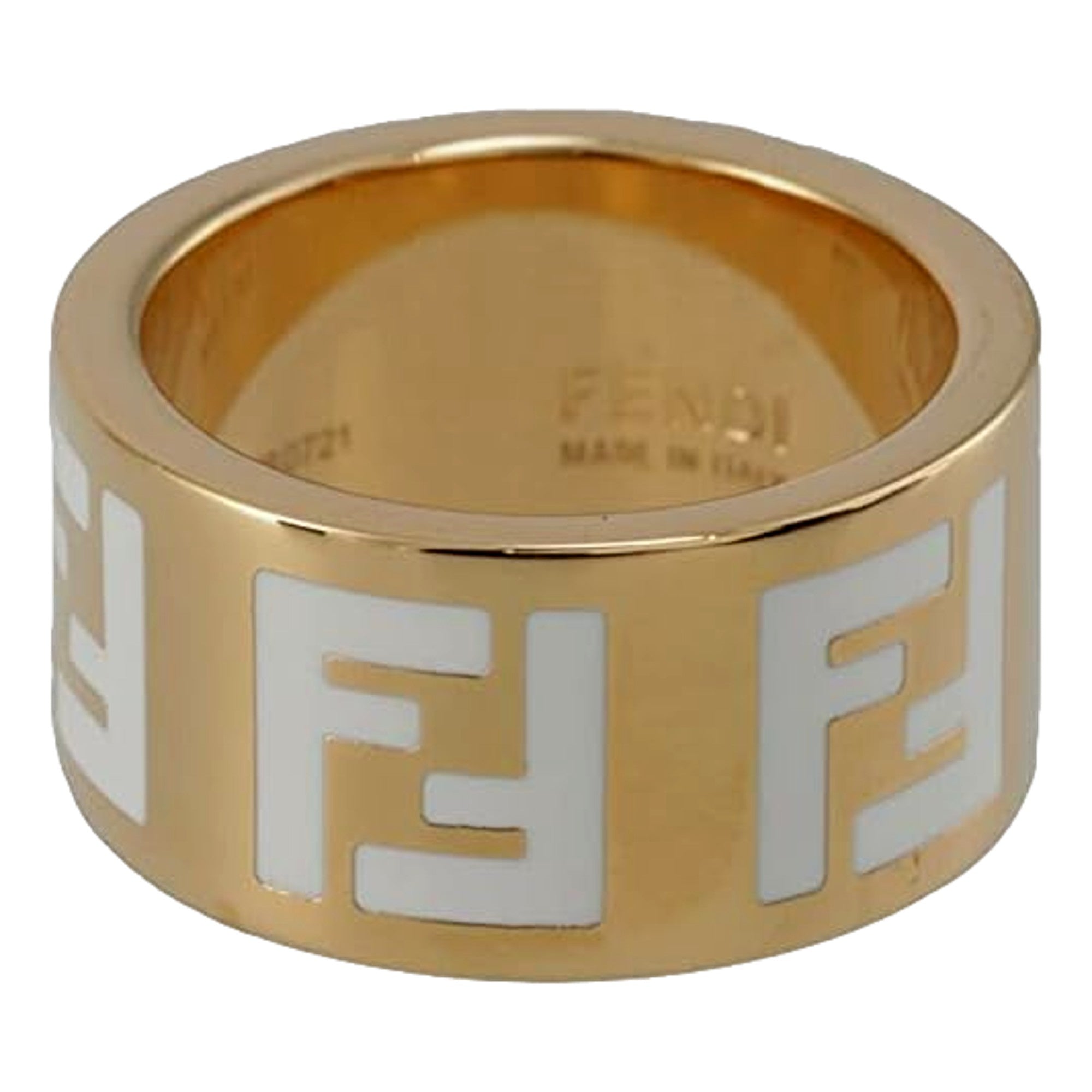 Fendi FF Forever Gold Tone Metal Ring - Elegant Italian Jewelry -   Shop Bags LLC