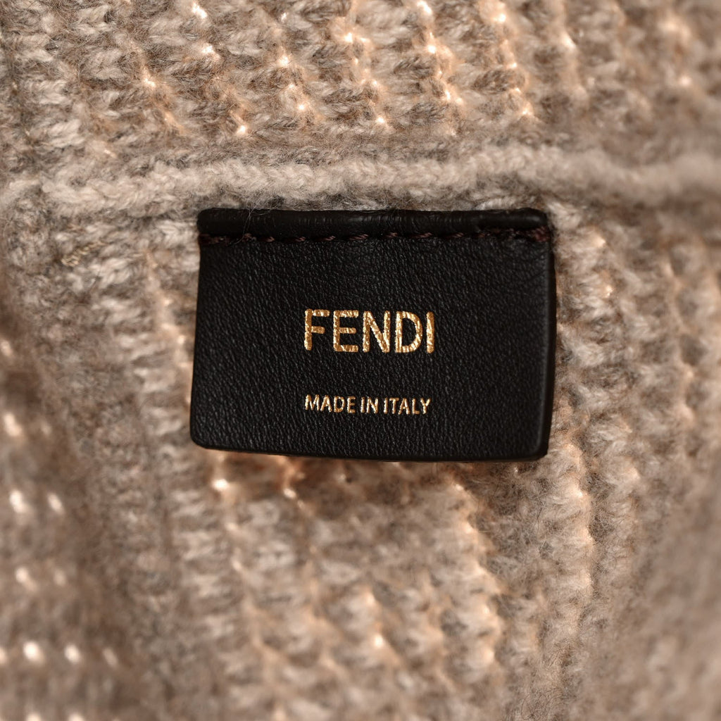 Fendi FF Large Shopper Tote - Luxurious Cashmere Wool in Gray -   Shop Bags 