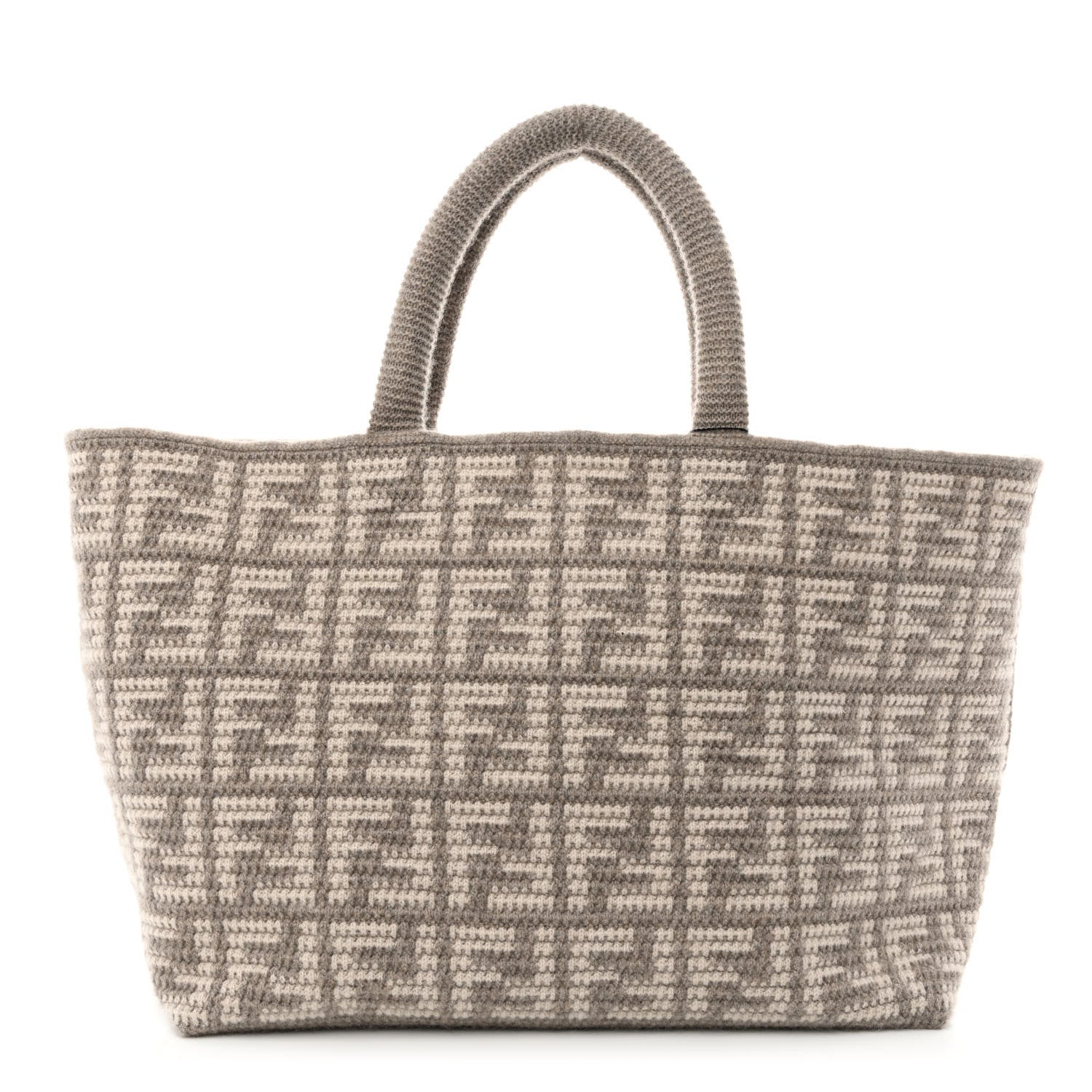 Fendi FF Large Shopper Tote - Luxurious Cashmere Wool in Gray -   Shop Bags 