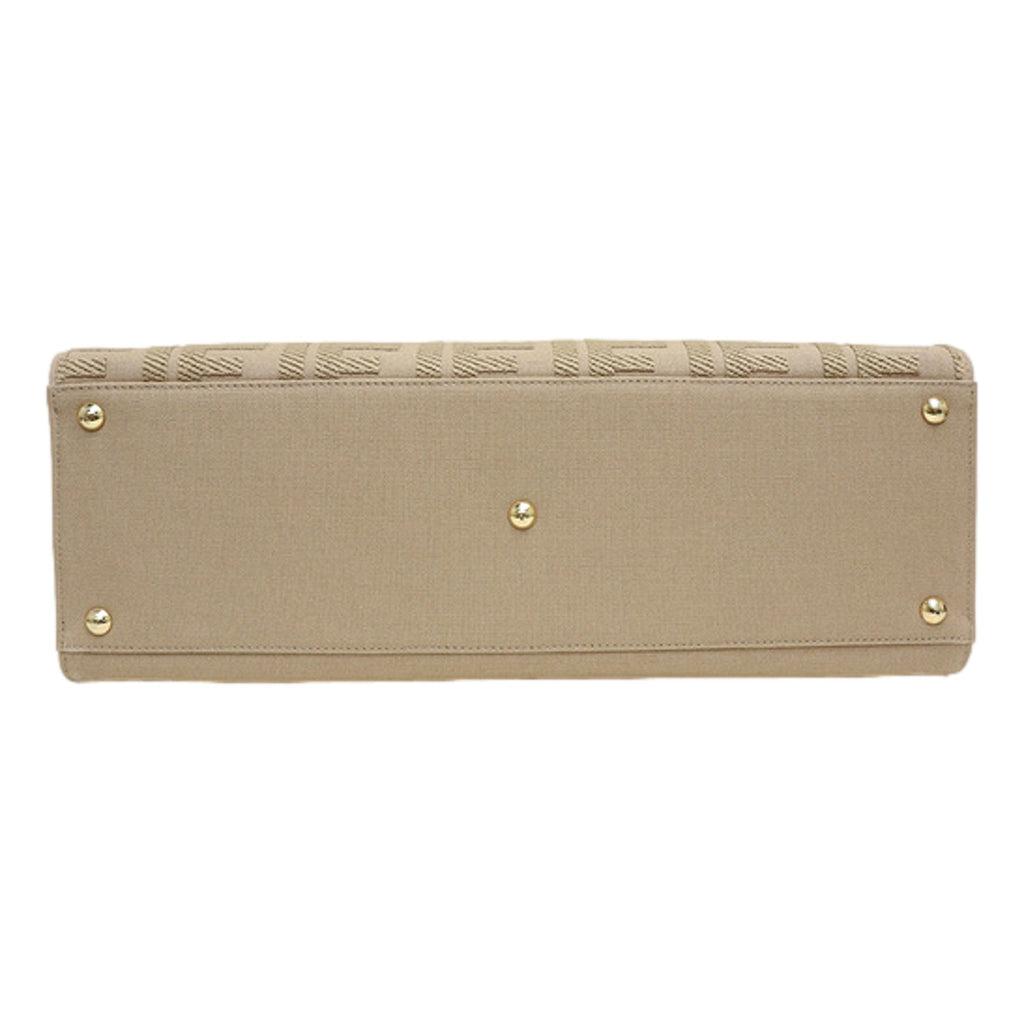 Fendi FF Peekaboo X-Lite Brown Beige Canvas and Leather Tote -   Shop Bags LLC