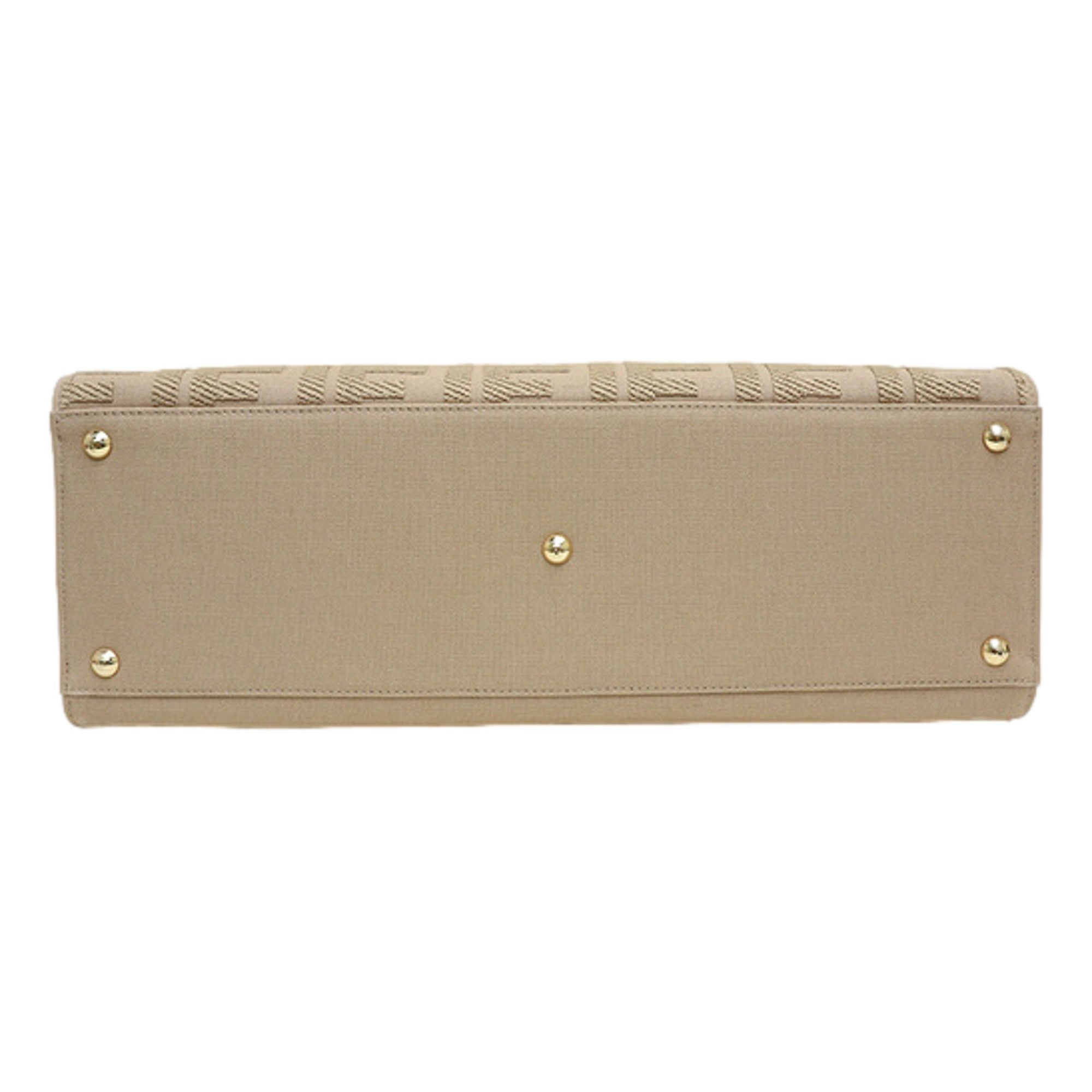 Fendi FF Peekaboo X-Lite Brown Beige Canvas and Leather Tote -   Shop Bags LLC