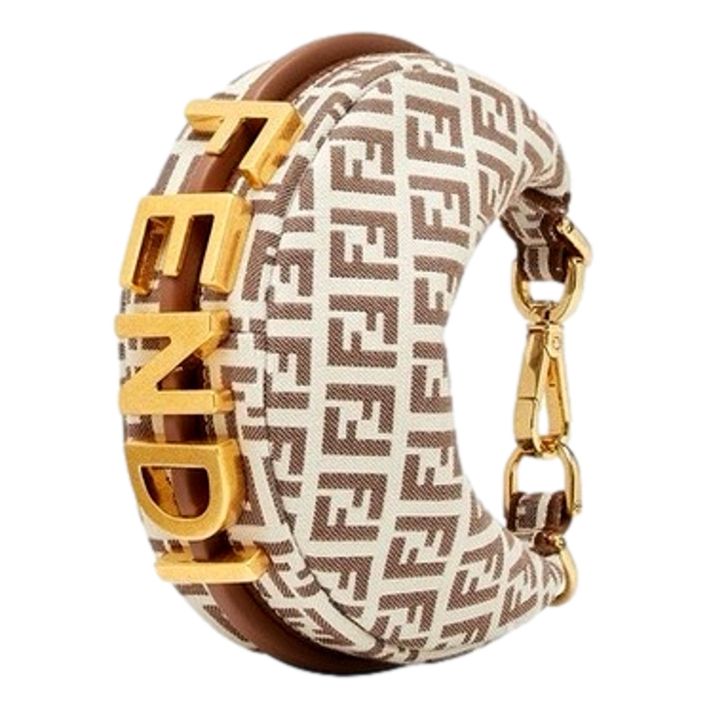 Fendi Fendigraphy Nano Hobo Brown White - Luxury Mini Clutch Bag -   Shop Bags LLC 