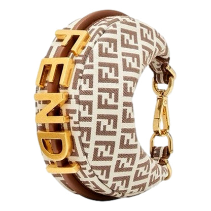 Fendi Fendigraphy Nano Hobo Brown White - Luxury Mini Clutch Bag -   Shop Bags LLC 