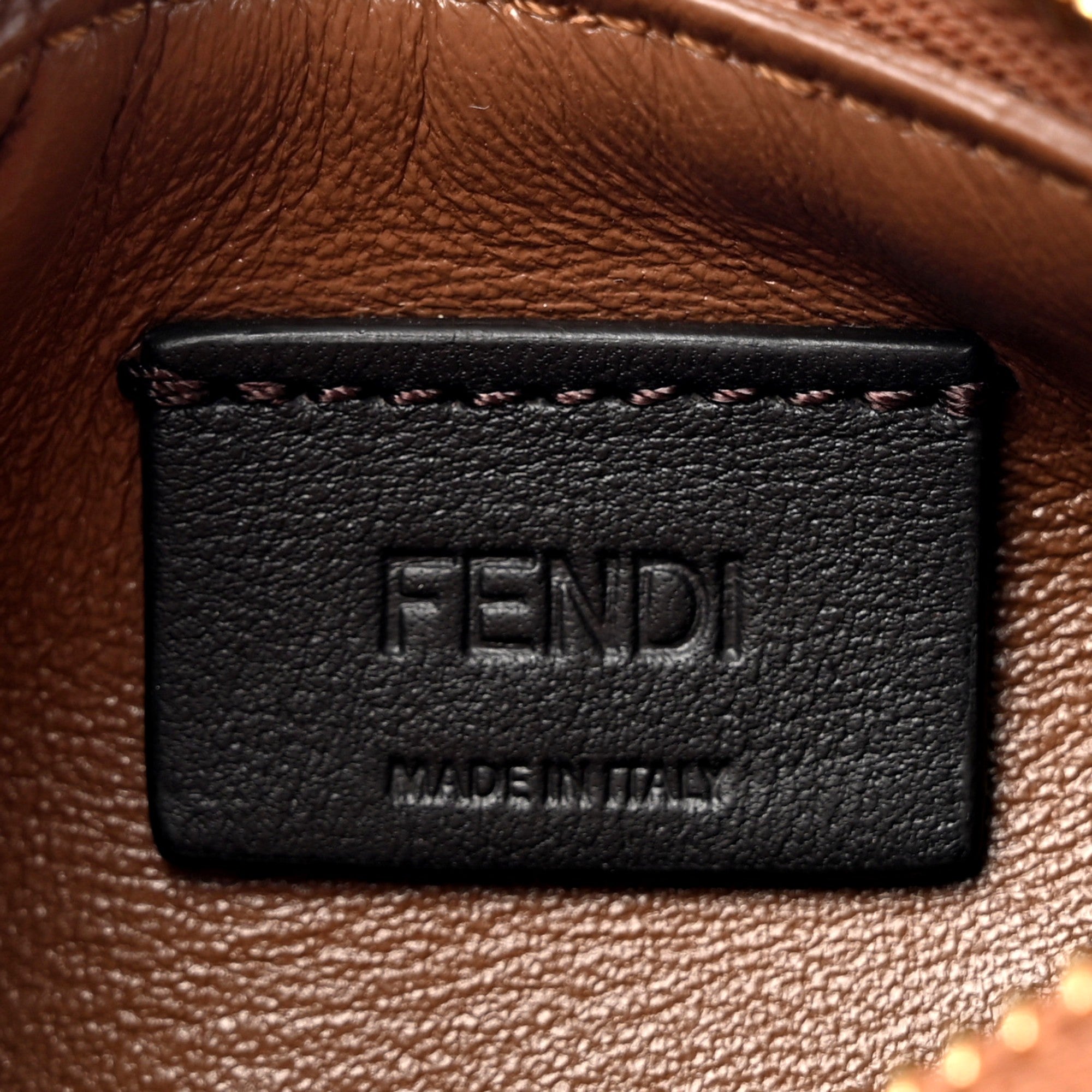 Fendi Fendigraphy Woven Raffia Leather Gianduia Vibrato Mini Hobo -   Shop Bags LLC