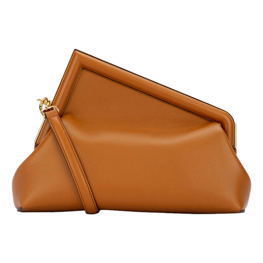 Fendi First Midi Clutch Crossbody: Caramel Elegance & Versatility