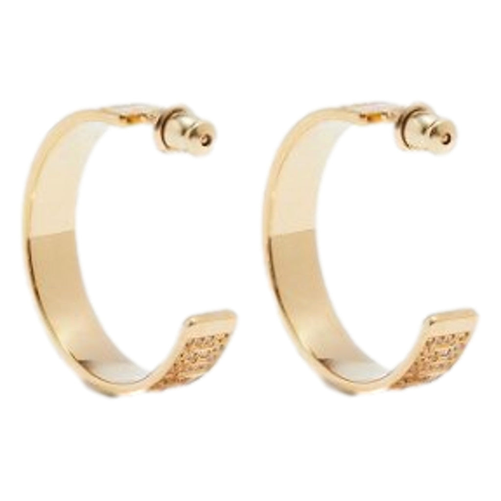 Fendi Gold Earrings: Crystal Embellished Hoops for Elegant Evenings -   Shop Bags LLC 