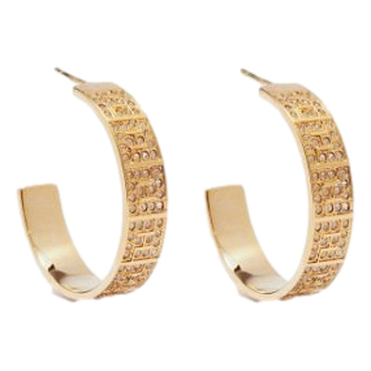 Fendi Gold Earrings: Crystal Embellished Hoops for Elegant Evenings -   Shop Bags LLC 