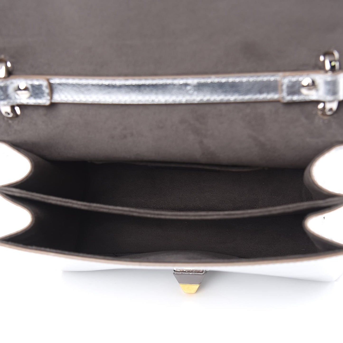 Fendi Kan I Metallic Silver Bag - Scalloped, Studded & Stylish -   Shop Bags LLC